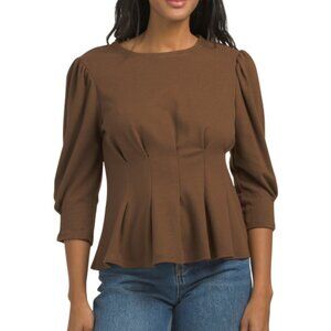MELLODAY Brushed Knit Cinched Waist Top